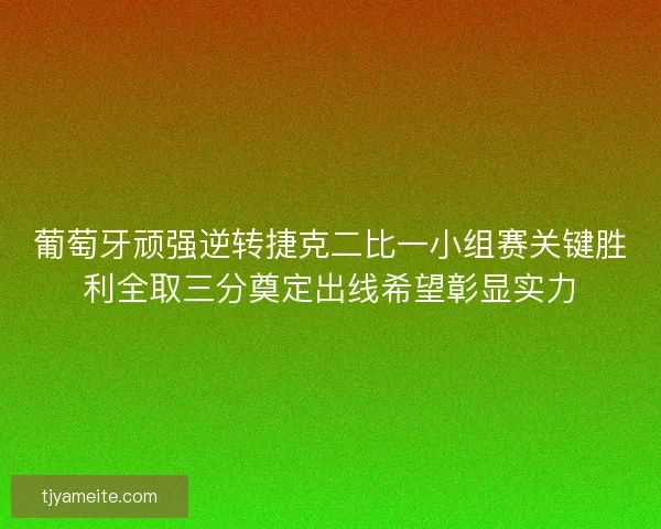 葡萄牙顽强逆转捷克二比一小组赛关键胜利全取三分奠定出线希望彰显实力