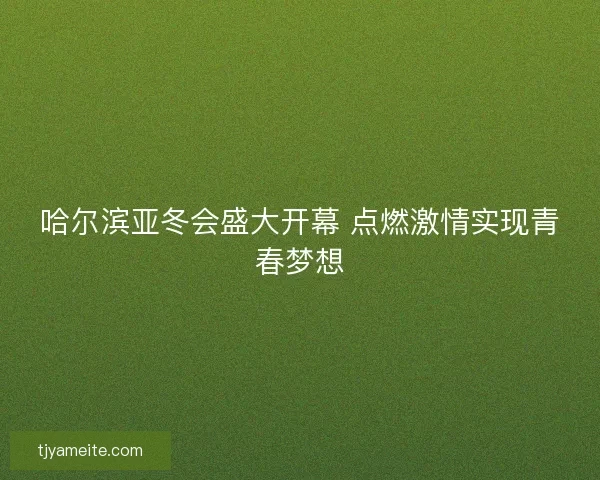 哈尔滨亚冬会盛大开幕 点燃激情实现青春梦想