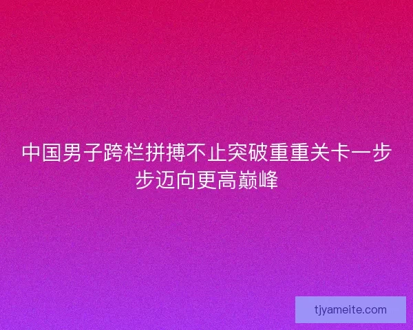 中国男子跨栏拼搏不止突破重重关卡一步步迈向更高巅峰 中国男子跨栏拼搏不止突破重重关卡一步步迈向更高巅峰