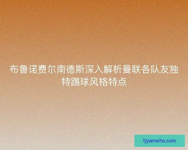 布鲁诺费尔南德斯深入解析曼联各队友独特踢球风格特点