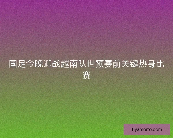 国足今晚迎战越南队世预赛前关键热身比赛